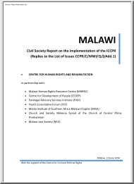 Civil Society Report on the Implementation of the ICCPR