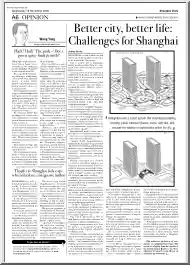 Better City, Better Life, Challenges for Shanghai