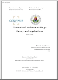 Jankó Zsuzsanna - Generalized stable matchings, theory and applications