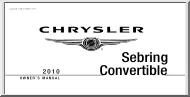 Chrysler Sebring Convertible, 2010 owners manual