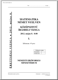 Matematika német nyelven középszintű írásbeli érettségi vizsga megoldással, 2012