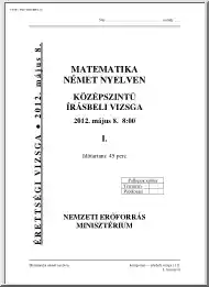 Matematika német nyelven