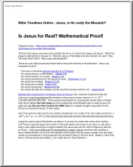 Is Jesus for Real, Mathematical Proof