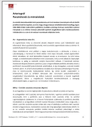 Arteriográf paraméterek és mintaleletek