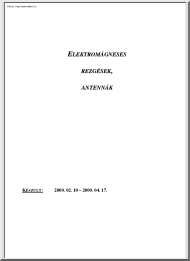 Elektromágneses rezgések, antennák