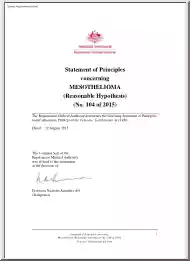 Statement of Principles Concerning Mesothelioma