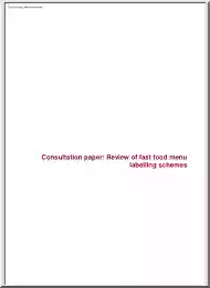 Consultation Paper, Review of Fast Food Menu Labelling Schemes