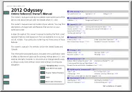 Honda Odyssey 2012, Owners manual