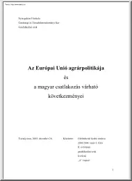 Görömbeiné Szabó Andrea - Az Európai Unió agrárpolitikája
