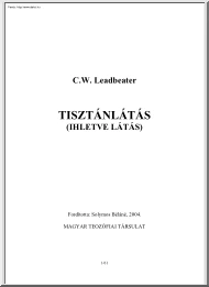C.W. Leadbeater - Tisztánlátás