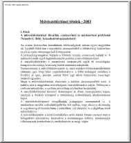Művészettörténet tételek, 2003