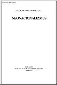 Klebelsberg Kuno - Neonacionalizmus