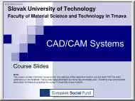 CAD/CAM systems, Course slides
