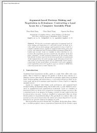 Dung-Thang-Hung - Argument Based Decision Making and Negotiation in E-business, Contracting a Land Lease for a Computer Assembly Plant