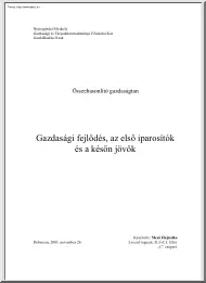 Mező Hajnalka - Gazdasági fejlődés, az első iparosítók és a későn jövők