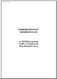 Emberközpontú modernizáció, az MSZDP programja, 2003
