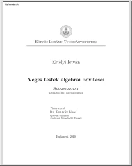 Estélyi István - Véges testek algebrai bővítései