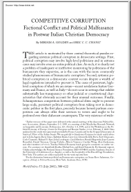 Golden-Chang - Competitive Corruption, Factional Conflict and Political Malfeasance in Postwar Italian Christian Democracy