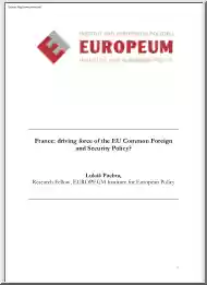 Lukás Pachta - France, Driving Force of the EU Common Foreign and Security Policy