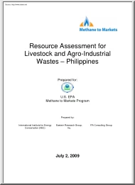 Resource Assessment for Livestock and Agro Industrial Wastes, Philippines