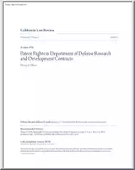 Thomas F. Olson - Patent Rights in Department of Defense Research and Development Contracts