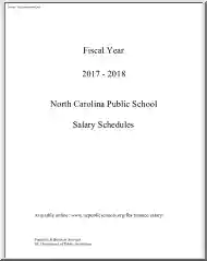 Salary Schedules, North Carolina Public School