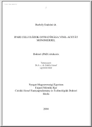 Borbély Endréné dr. - Ipari cellulózok ojthatósága vinil-acetát monomerrel