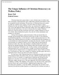 Kasey Neil - The Unique Influence of Christian Democracy on Welfare Policy