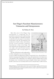Wallace R. Peck - San Diegos Parachute Manufacturers, Visionaries and Entrepreneurs