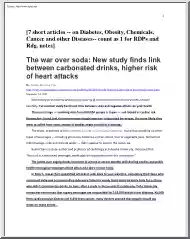 Ariana Eunjung Cha - 7 Short Articles on Diabetes, Obesity, Chemicals, Cancer and other Diseases