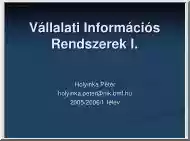 Holyinka Péter - Vállalati információs rendszerek I