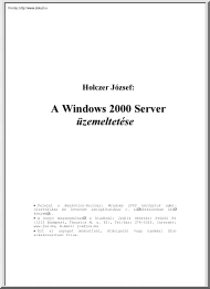 Holczer József - A Windows 2000 szerver üzemeltetése