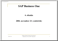Váradi László - SAP Business One 6. előadás