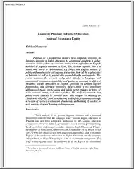 Sabiha Mansoor - Language planning in
