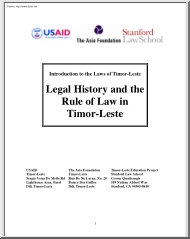 Legal History and the Rule of Law in Timor Leste