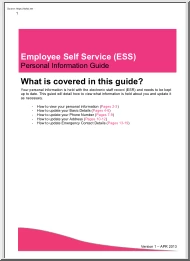 Employee Self Service, Personal Information Guide