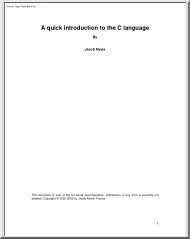 Jacob Navia - A quick introduction to the C language