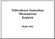 Hajdu Ottó - Többváltozós statisztikai, ökonometriai képletek