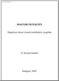 N. Szomor Katalin - Hepatitiszt okozó vírusok molekuláris vizsgálata