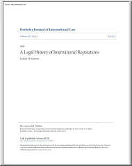 Richard M. Buxbaum - A Legal History of International Reparations
