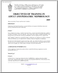Objectives of Training in Adult and Pediatric Nephrology