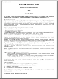 PSZF Államvizsga tételek - Pénzintézet szakirány, 2006