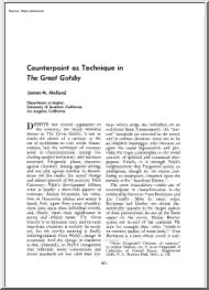 James M. Mellard - Counterpoint as Technique in The Great Gatsby