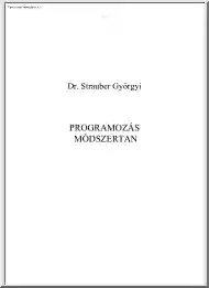 Dr. Strauber Györgyi - Programozás módszertan
