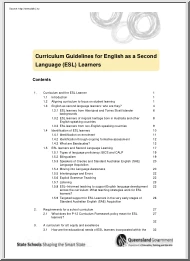 Curriculum guidelines for English as a second language learners