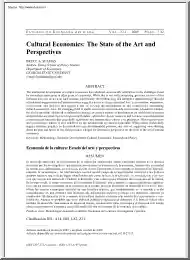 Bruce A. Seaman - Cultural Economics, The State of the Art and Perspectives