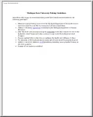Michigan State University Fishing Guidelines
