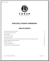 Coker University Student Handbook