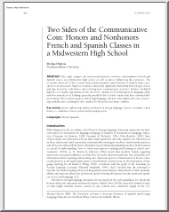 Michael Morris - Two Sides of the Communicative Coin, Honors and Nonhonors French and Spanish Classes in a Midwestern High School