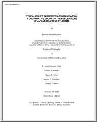 Ethical issues in business communication a comparative study of the perceptions of Japanese  and US student